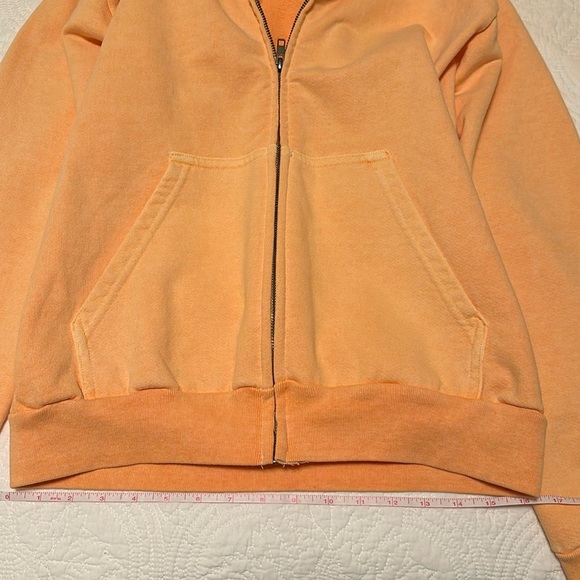 NWOT Talentless Men’s heavyweight drop shoulder Zip-up hoodie in Peach Size S - Picture 4 of 12